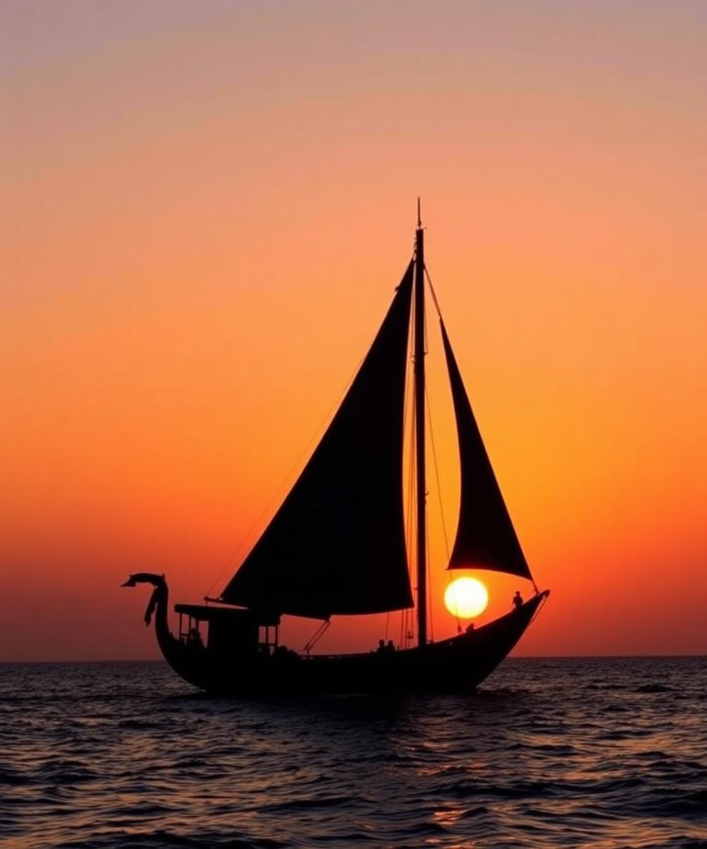 Swahili dhow at sunset
